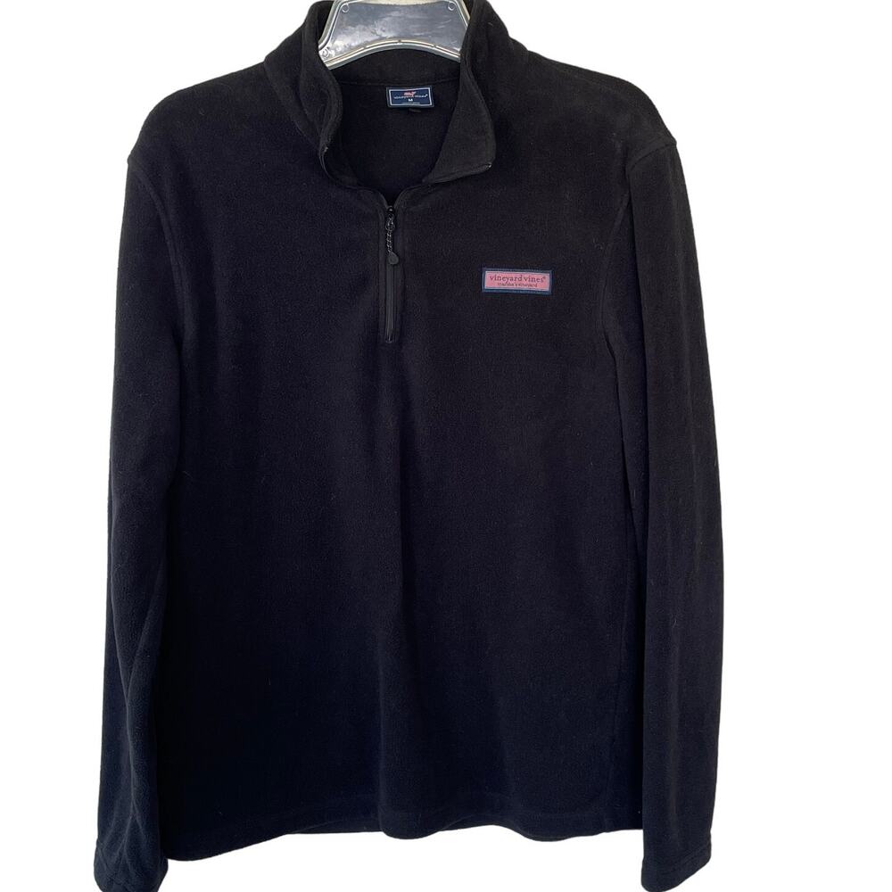 Vineyard Vines Black Quarter-Zip Fleece Pullover